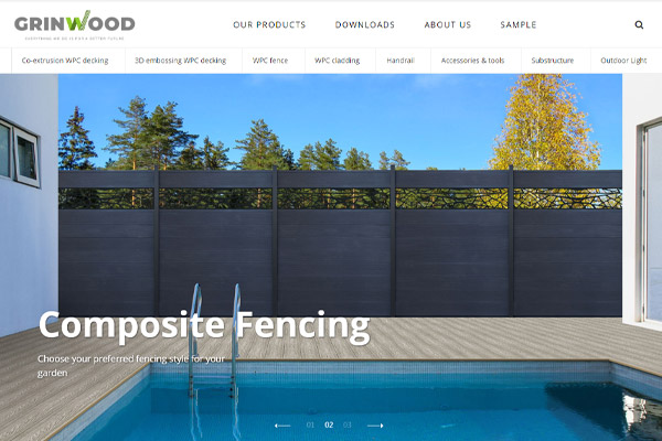 格林特木塑，Grinwood WPC Material Co.,Ltd.，外貿公司網站設計
